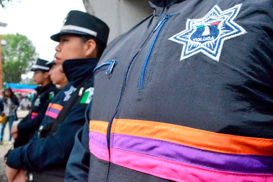 Policías contra violencia de género en Toluca