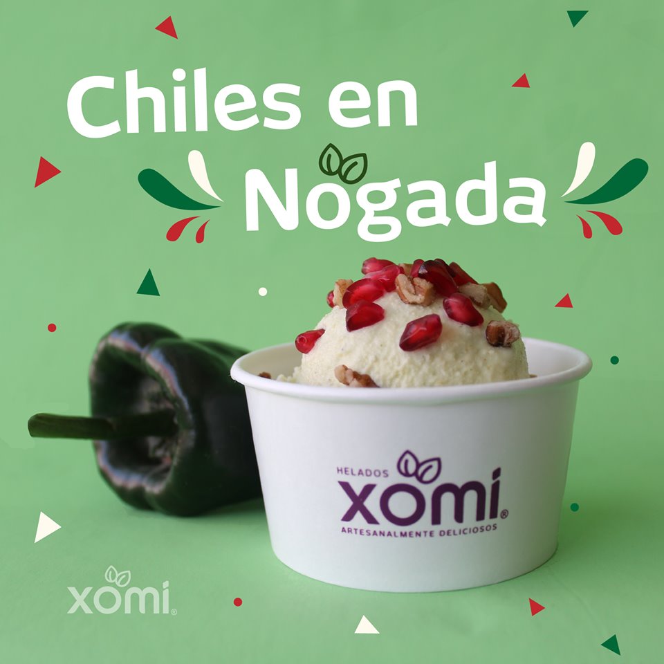 Regresa el helado de chile en nogada para festejar mes patrio en Toluca