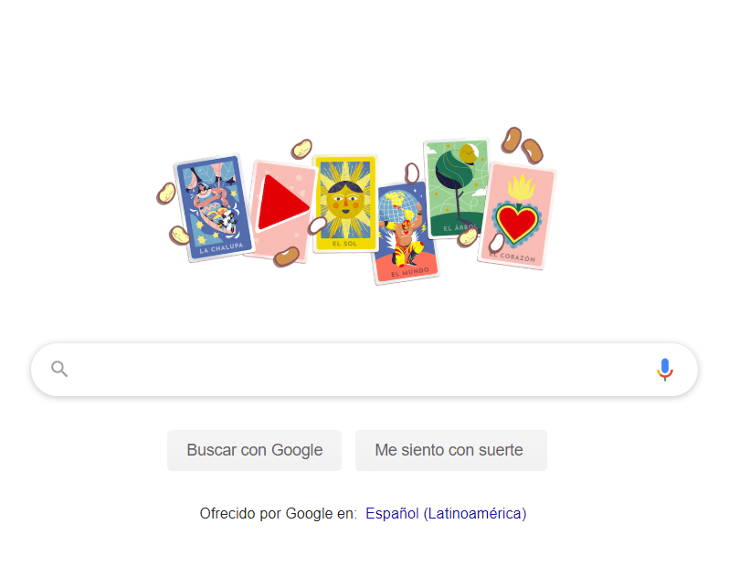 Google dedicó su Doodle a la lotería mexicana