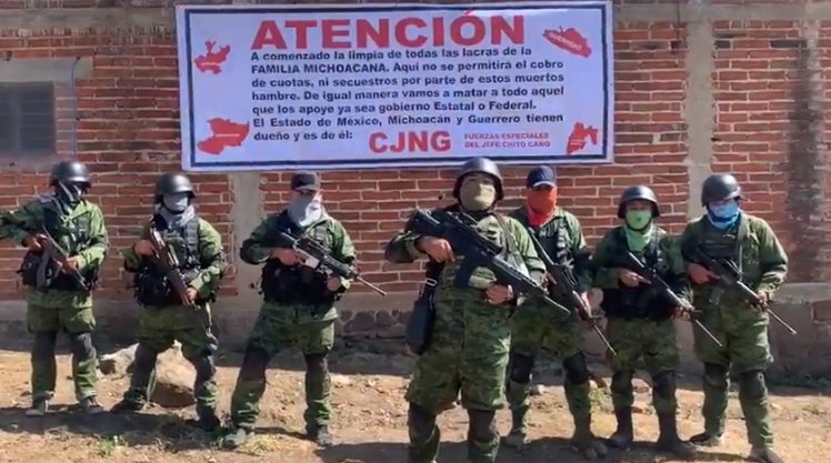 CJNG cuelga nueva narcomanta en Tenancingo Degollado, EdoMéx