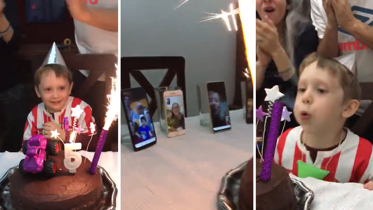 (VIDEO) Niño celebra de forma singular su cumpleaños en plena cuarentena del coronavirus