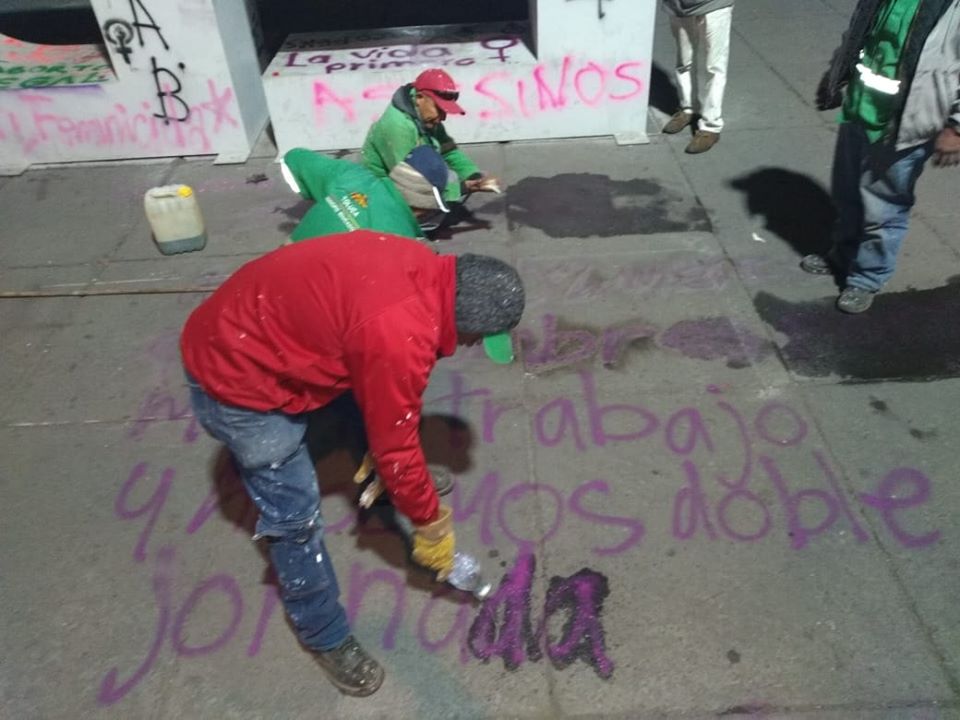 Así amaneció la ciudad de Toluca tras marcha del pasado 8 de marzo
