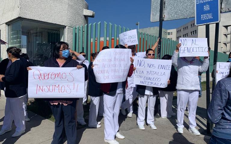 Enfermeras del hospital Adolfo López Mateos se manifiestan por falta de insumos para combatir Covid-19