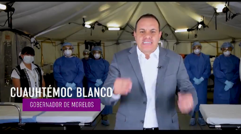 Cuauhtémoc Blanco monta hospital móvil solo para grabar spot