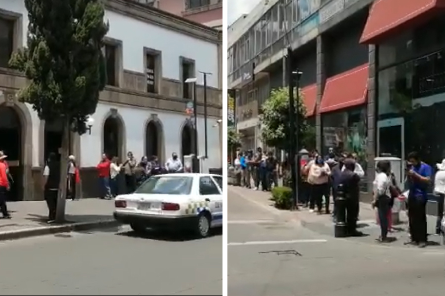 VIDEO || Reportan aglomeración de tarjetahabientes en Banco de Los Portales 