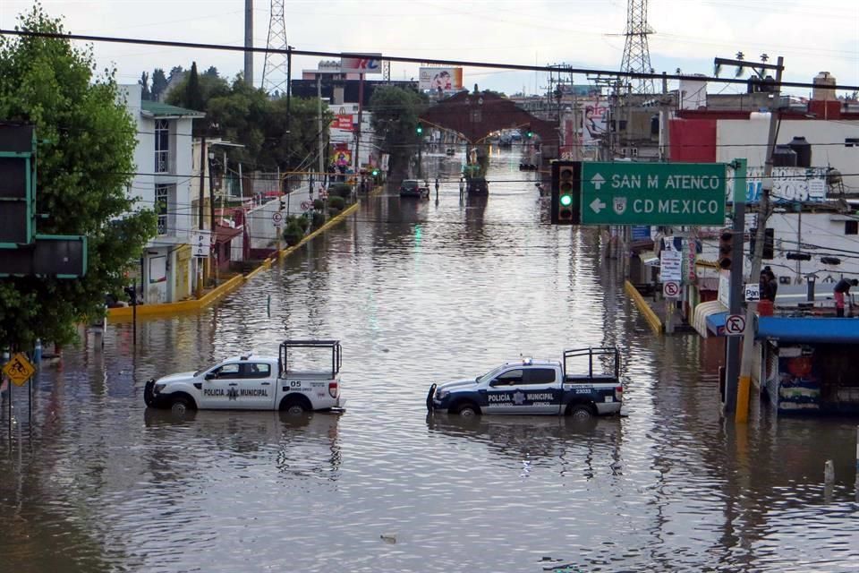 San Mateo Atenco inundado por las lluvias