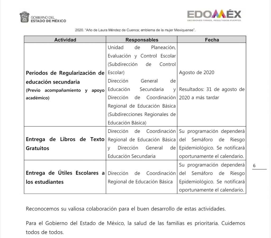Entregarán útiles escolares en el EDOMEX de cara al periodo 2020-2021