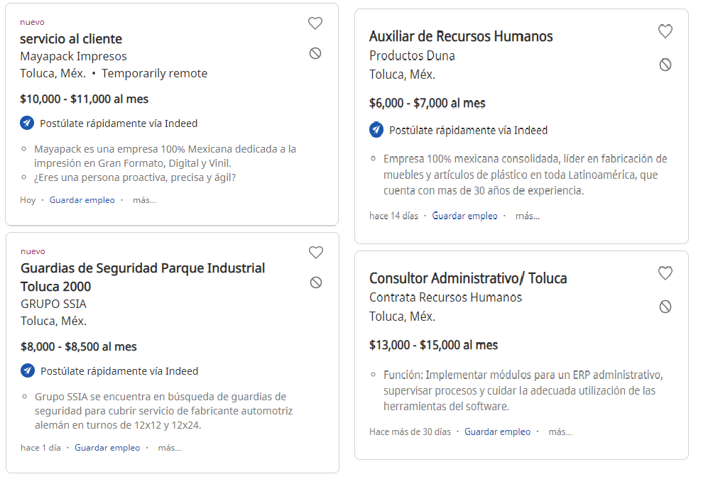 Plataformas y aplicaciones para encontrar trabajo en Toluca y Metepec