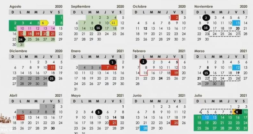 Calendario ciclo escolar 2020-2021 SEP.