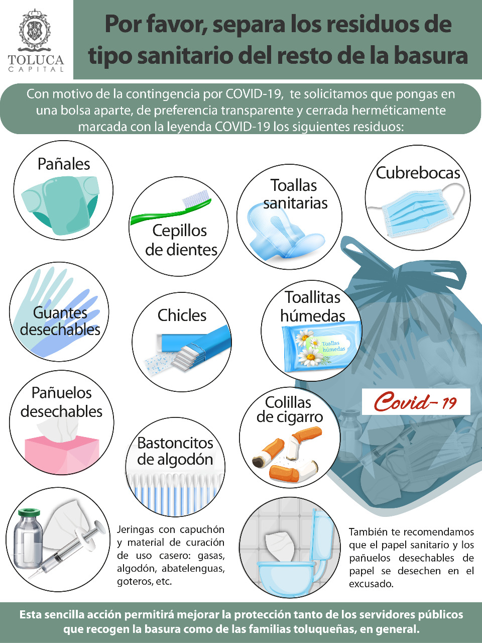 Tus residuos podrían esparcir el COVID-19. ¿Cómo evitarlo?