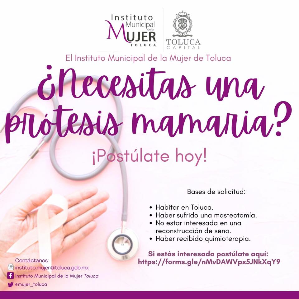 Último día inscribirte y poder recibir prótesis mamaria en Toluca