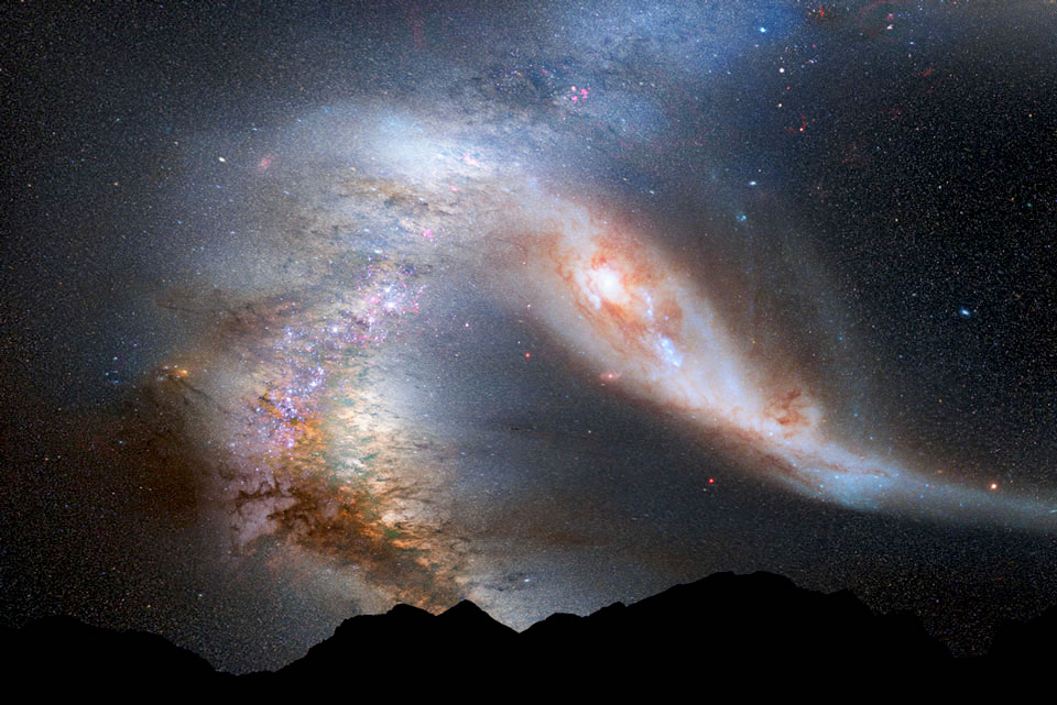 Así se observaría el impacto entre Andrómeda y la Vía Láctea || FOTOGALERÍA-VIDEO