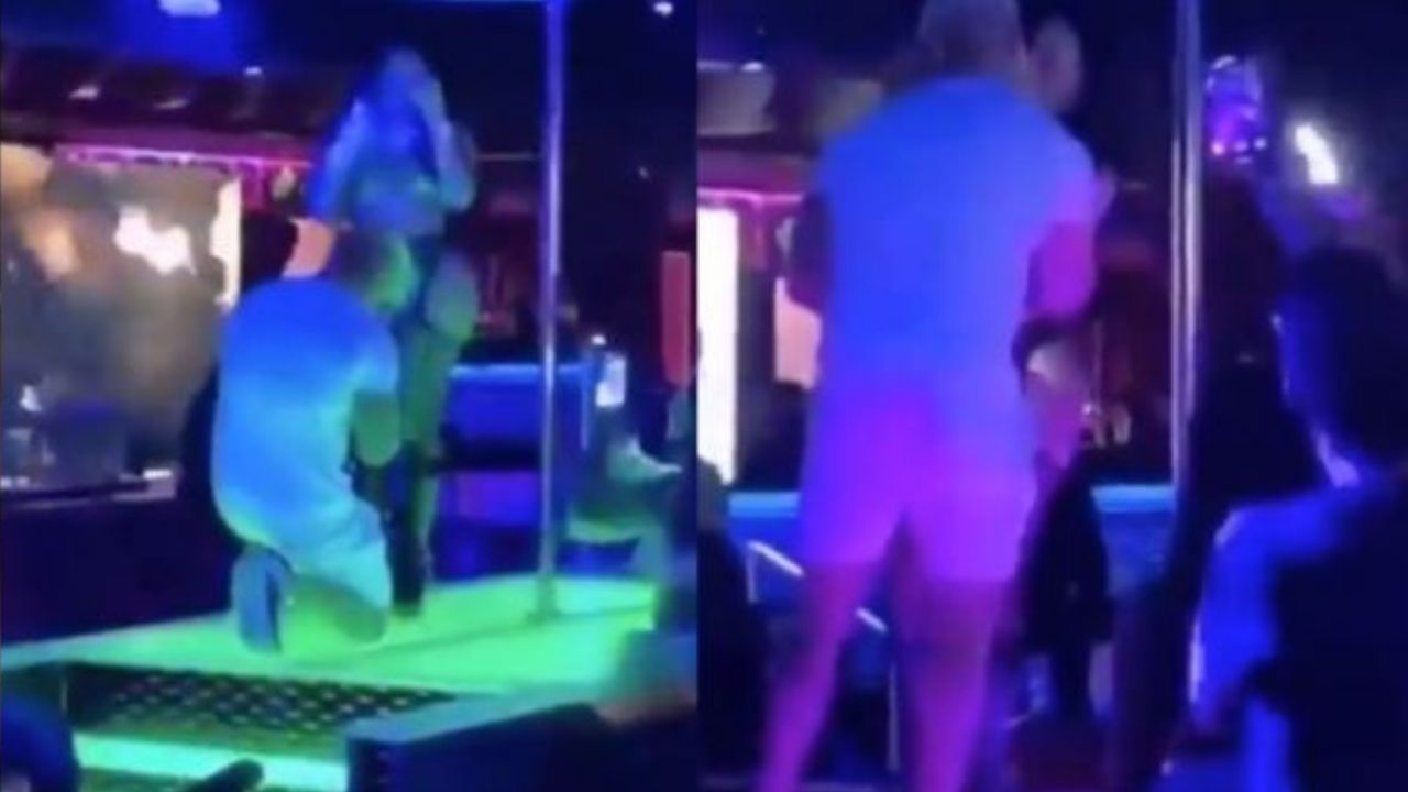 (VIDEO) Hombre le pide matrimonio a bailarina de table dance