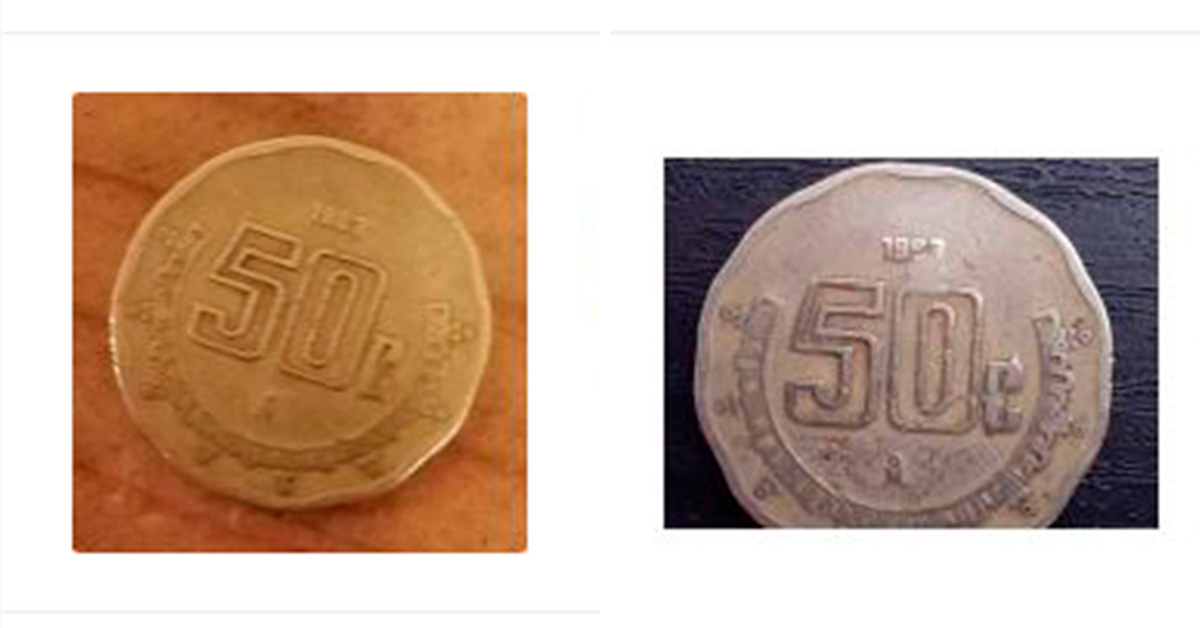 Moneda de 50 centavos se vende en varios miles de pesos por falla