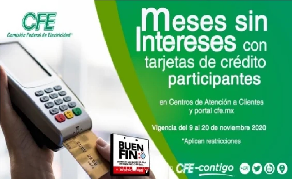 Buen Fin: Conoce los bancos participantes para pagar tu recibo de CFE a meses sin intereses