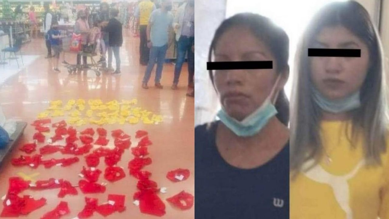 Mujeres intentan robar 60 calzones rojos y amarillos - Walmart