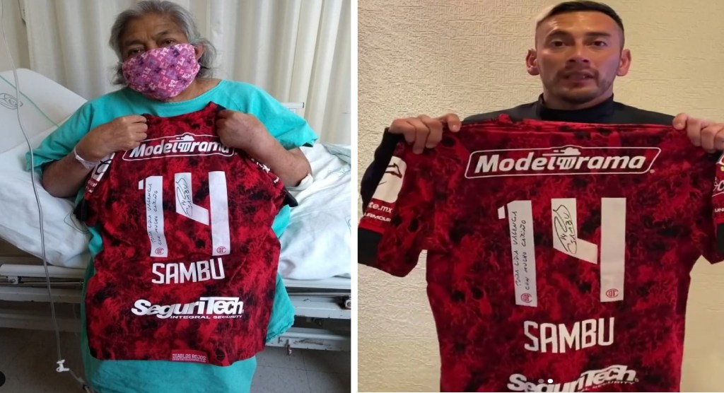 Abuelita hospitalizada recibe jersey autografiado de Rubens Sambueza 