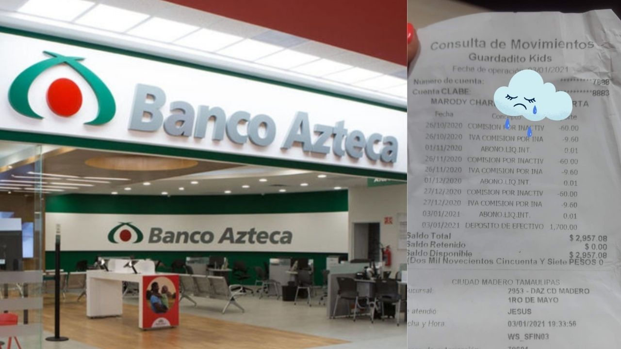 Banco Azteca le quita sus ahorros a dos niños || FOTOS