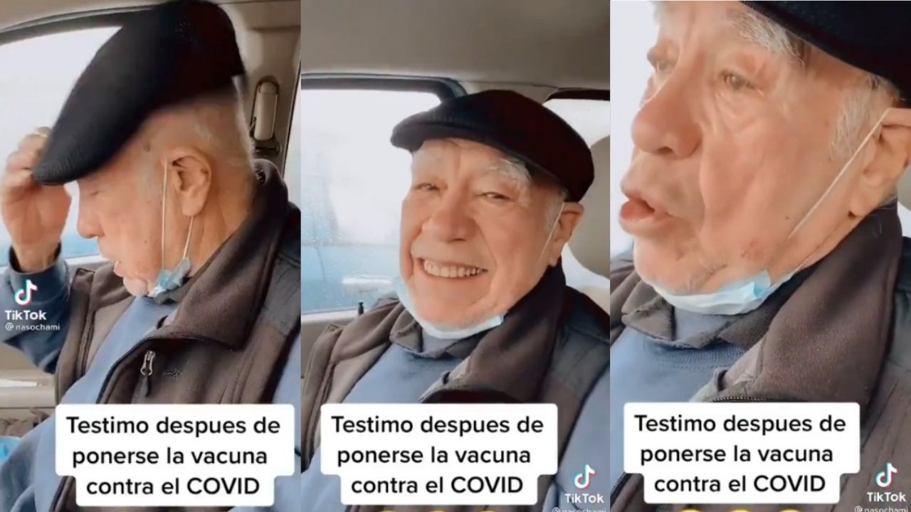 Abuelito da su testimonio después de recibir la vacuna contra COVID-19 || VIDEO