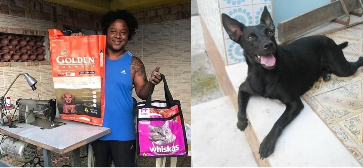Joven brasileño recicla bolsas de croquetas para alimentar a perritos callejeros || VIDEO