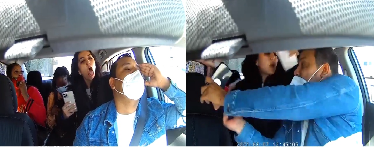 Taxista es agredido por pedirle a la pasajera usar su cubrebocas || VIDEO