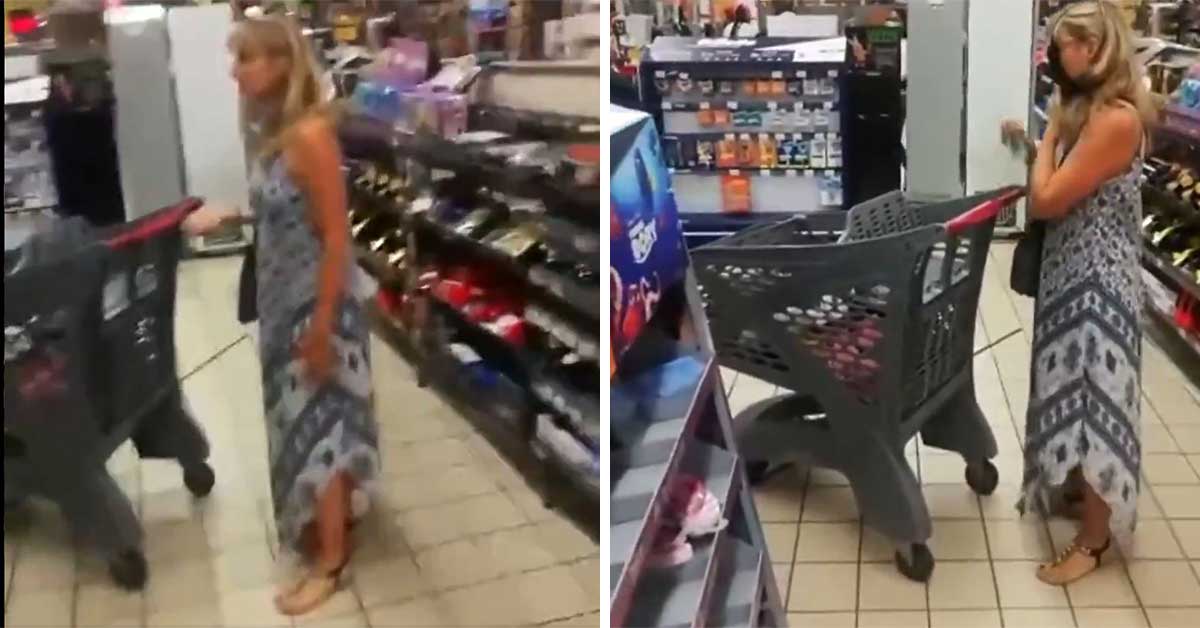 Mujer utiliza su tanga como cubrebocas para poder comprar y se vuelve viral || VIDEO