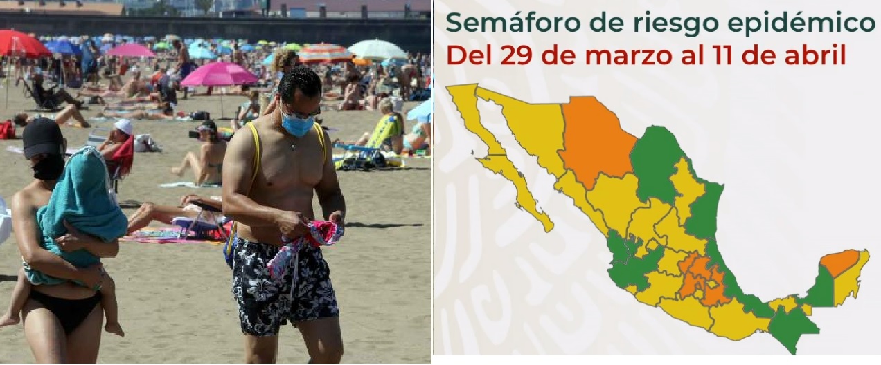 Semáforo COVID durante Semana Santa en las entidades de México