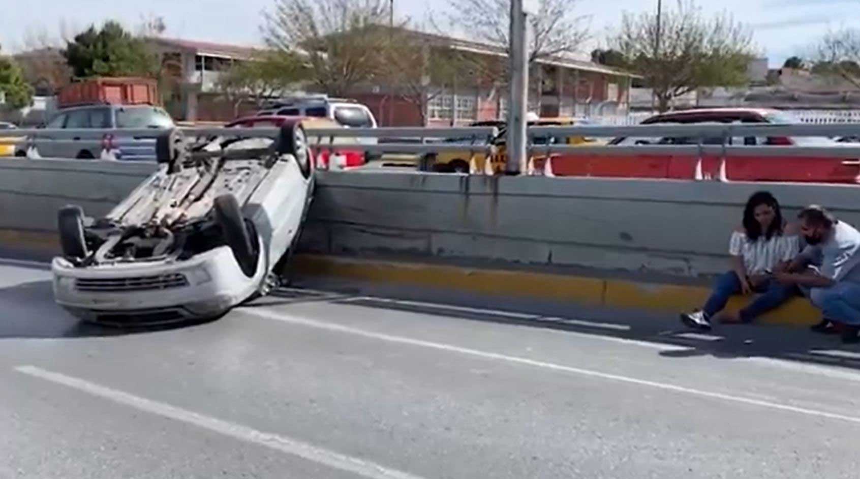 Mujer se accidenta en Saltillo Coahuila
