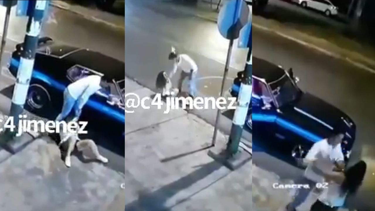 Captan a hombre golpeando y arrastrando a mujer en calles de Coyoacán
