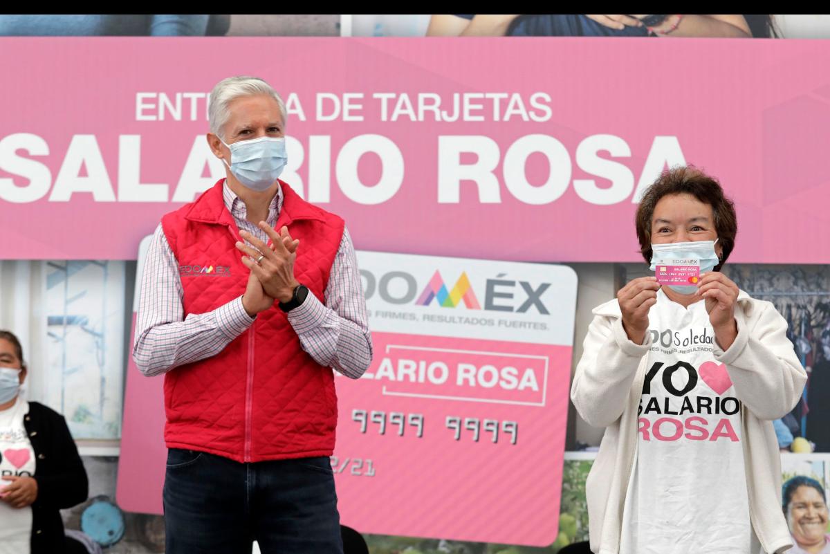 Alfredo del Mazo entregó tarjetas del salario rosa a 5 mil beneficiarias de 12 municipios