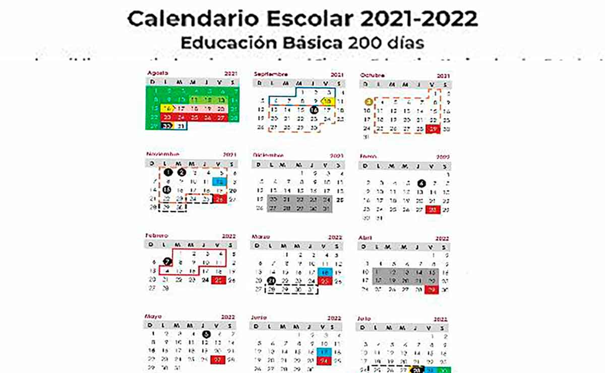 Calendario Escolar 2021 a 2022 SEP PDF para descargar e imprimir