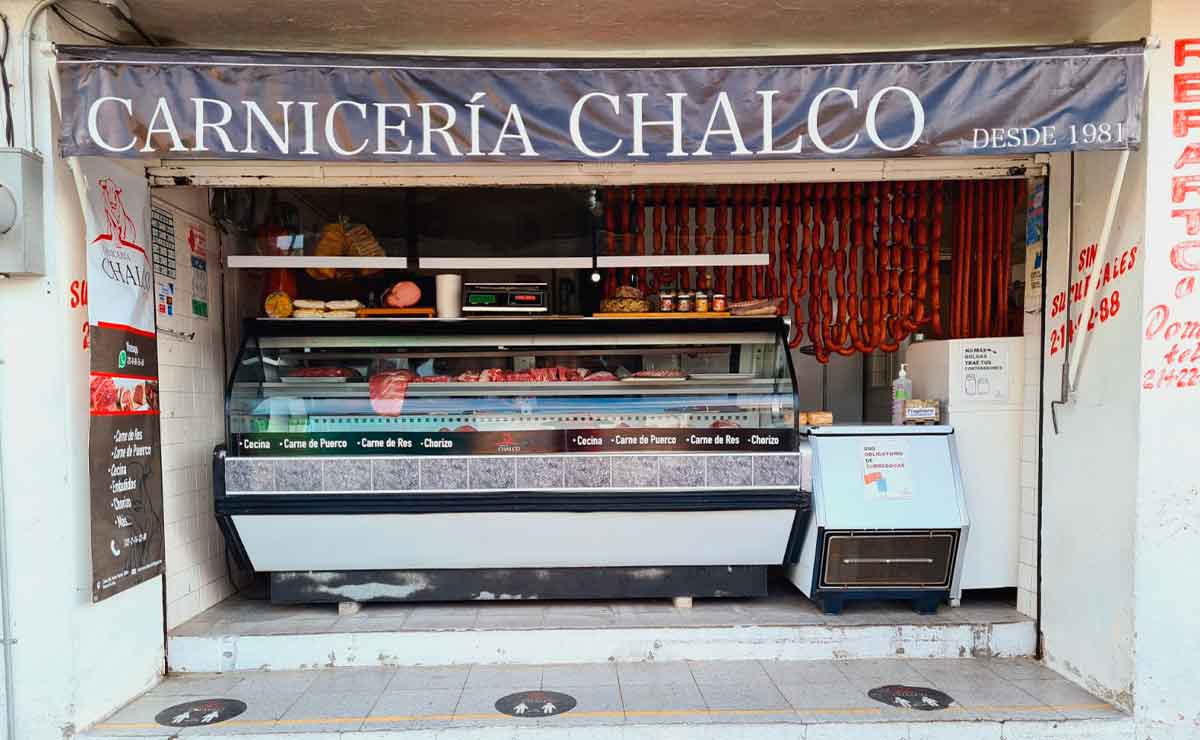 Fachada de la Carnicería Chalco ubicada en Toluca.