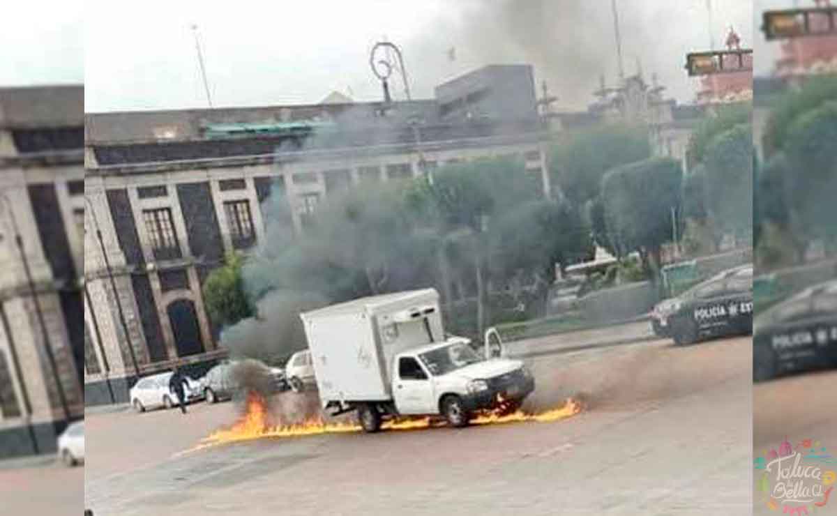 Se incendia camioneta en Toluca. Noticias.