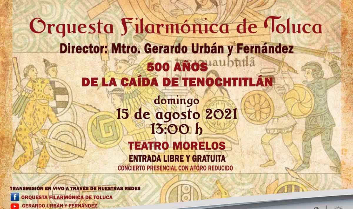 Concierto filarmónico, espectáculo conmemorativo a los 500 años de la caída de Tenochtitlán