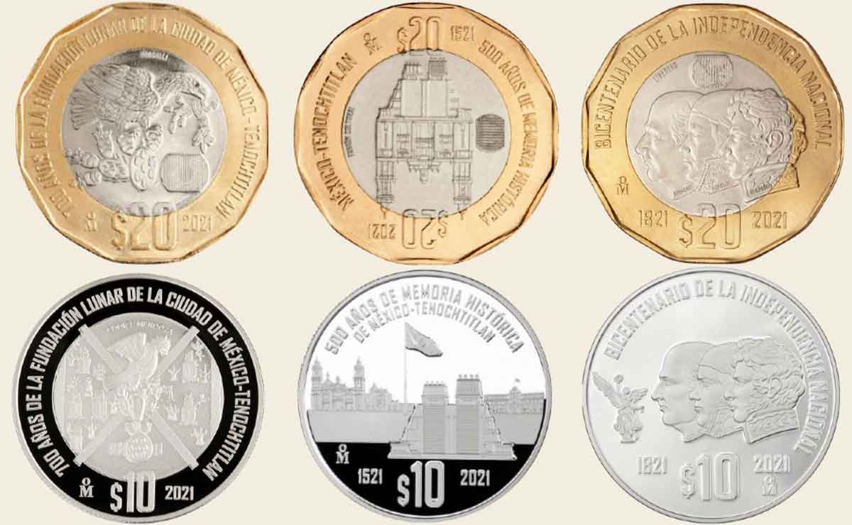 Nuevas monedas conmemorativas de 10 y 20 pesos