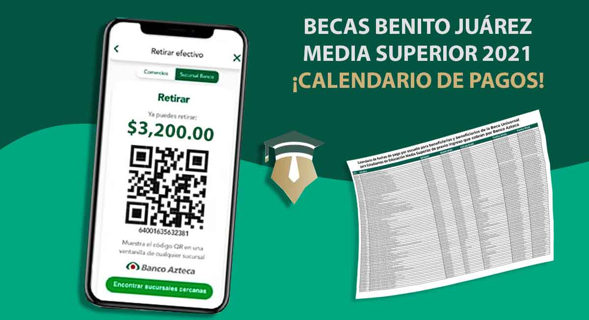 Calendario de pago Becas Benito Juarez Media Superior 2021