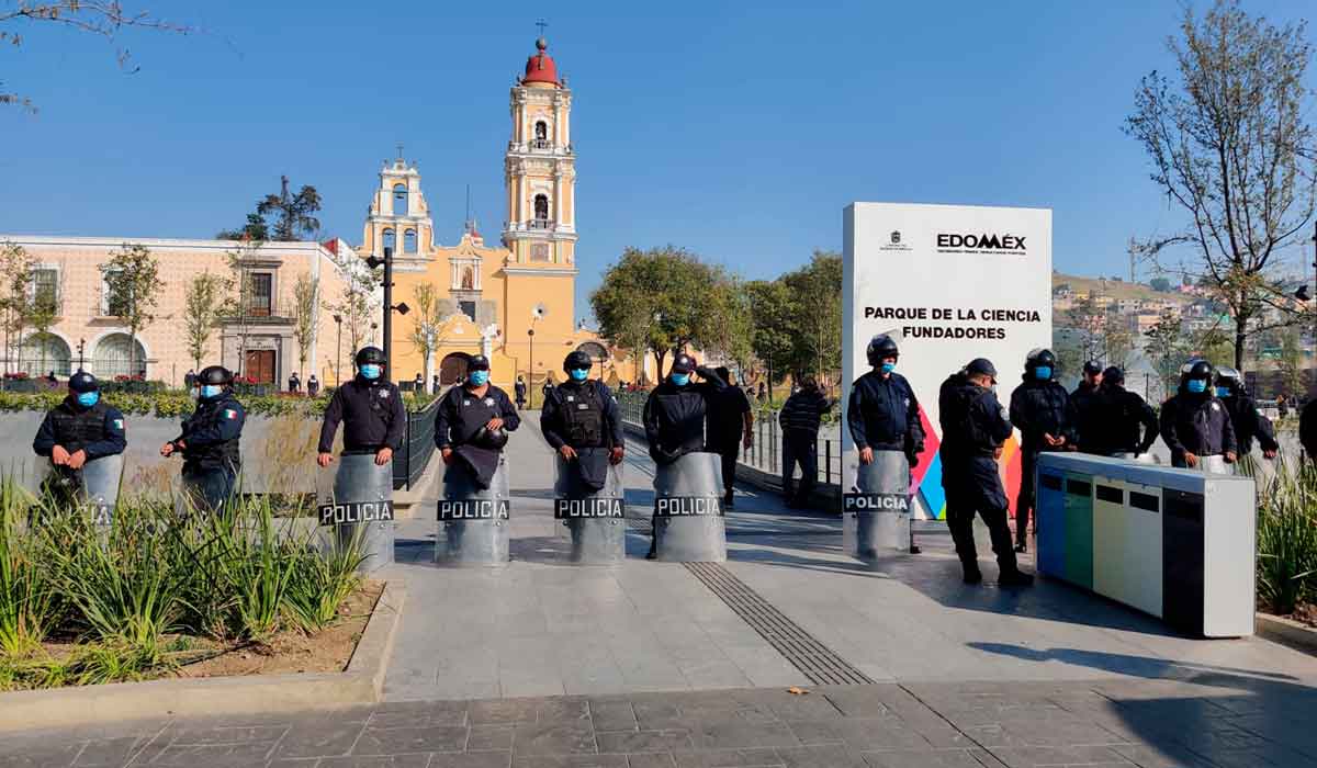 Dispositivo de Seguridad por Marchas en Toluca en el marco del Día Contra la Violencia de Género