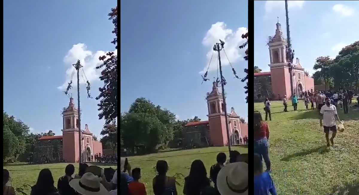 Video volador de Papantla cae de 25 metros de altura
