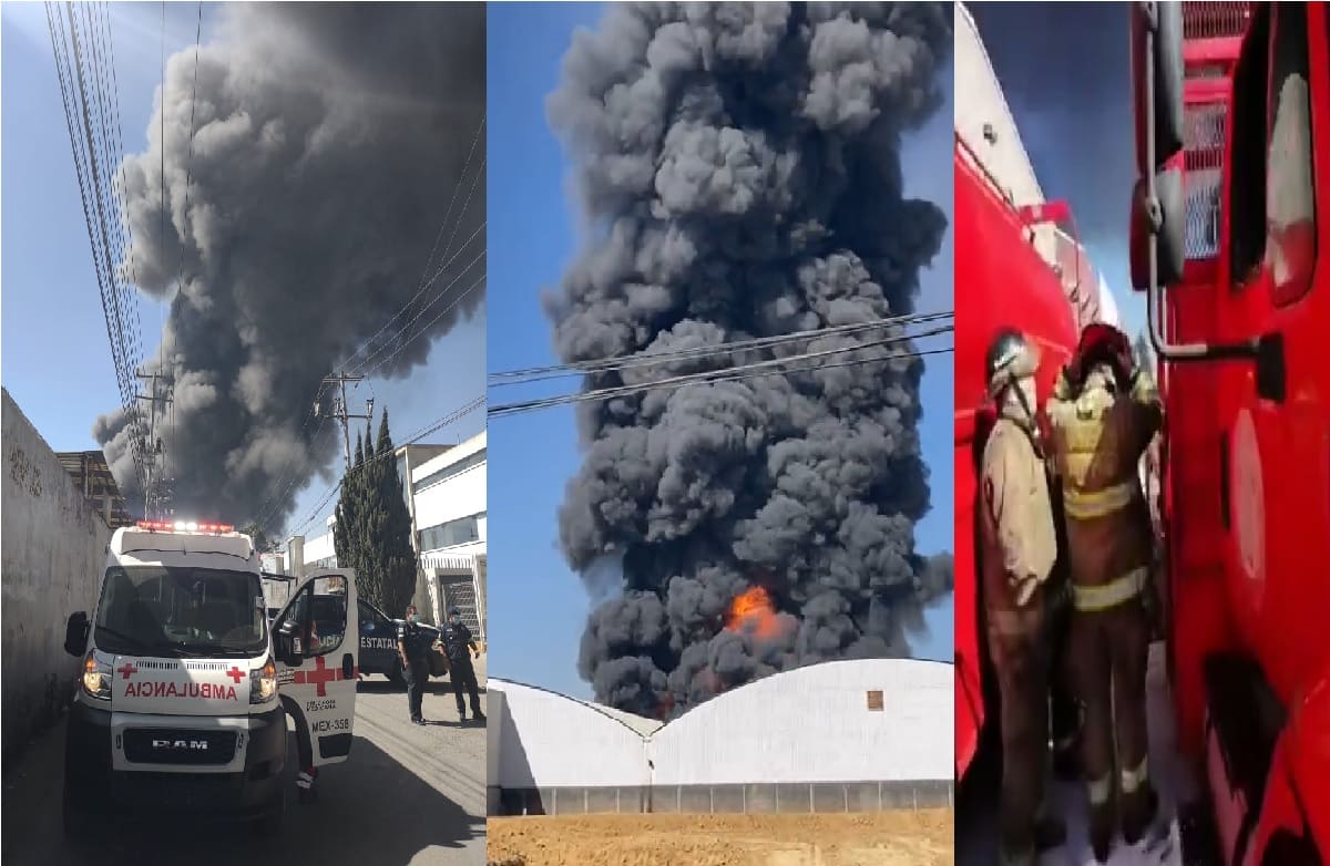 Bomberos de siete municipios sofocan incendio de la Zona Industrial Lerma