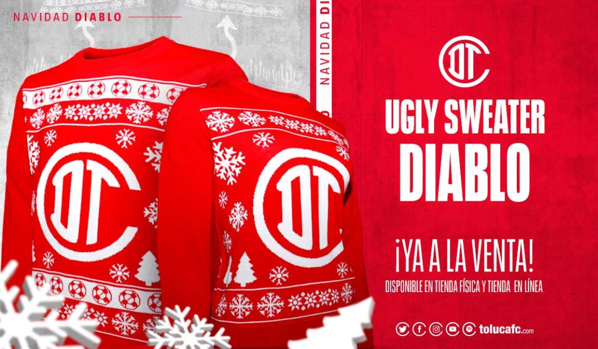 ¡Es hermoso!, conoce los detalles de este sweater navideño del Toluca FC
