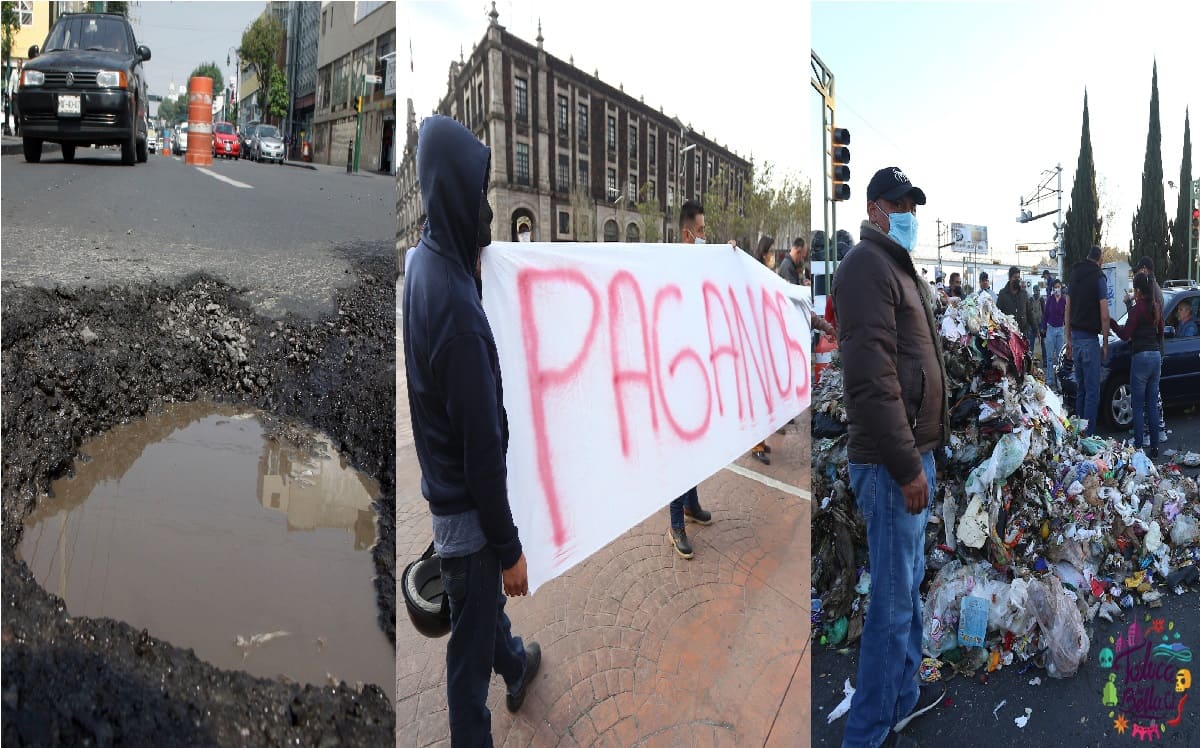 Toluca se convierte en la ciudad de los baches, basura y manifestaciones