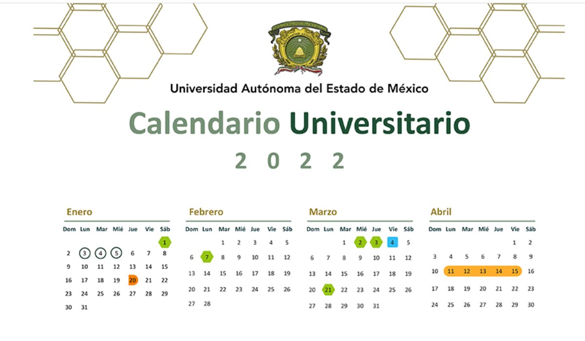 Calendario UAEMex 2022 disponible para descargar en PDF