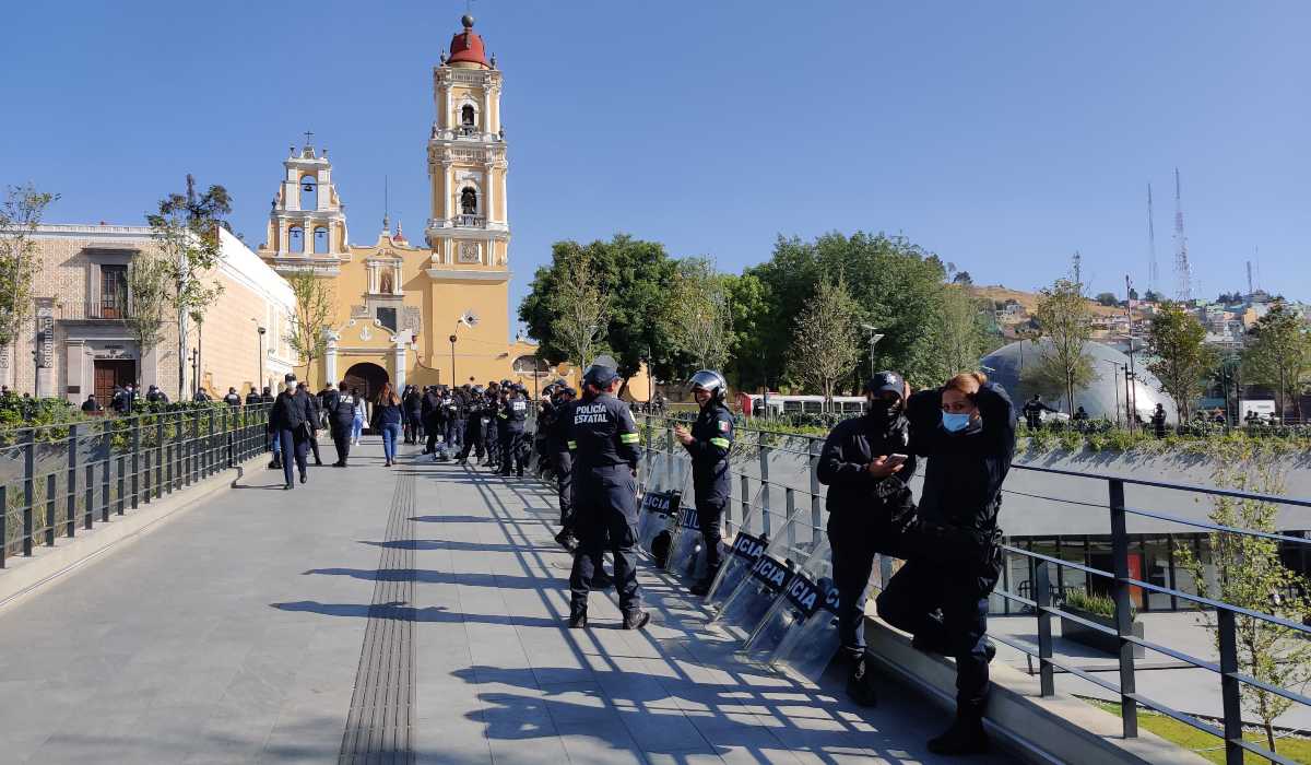 Fuerte operativo de seguridad para vigilar las marchas del 8M en Toluca 