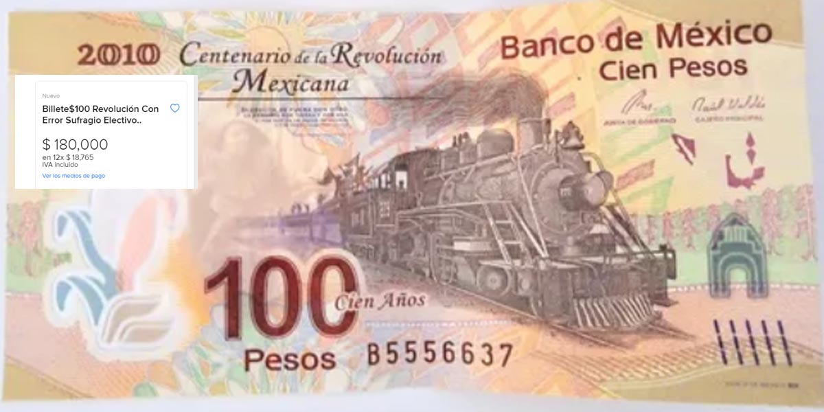 Billete mexicano conmemorativo vale hasta 180 mil pesos