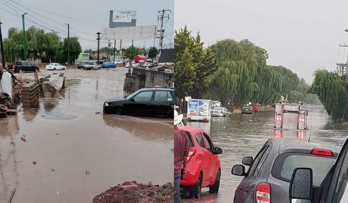 Intensas lluvias provocan inundación en la carretera Toluca-Tenango