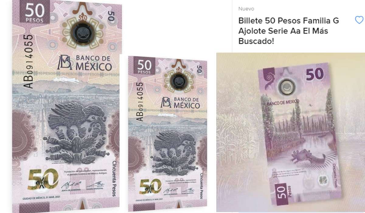 Dónde vender el billete del ajolote hasta en $45 mil pesos