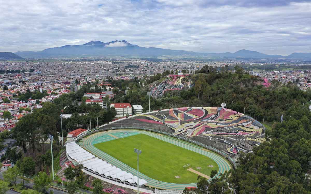 Vista aerea del estadio alberto chivo Cordova de cu uaemex