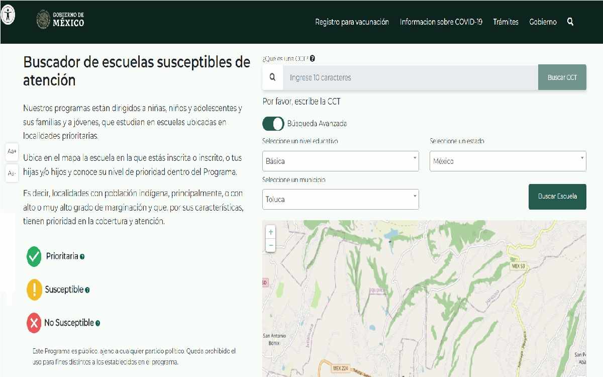 buscador digital de escuelas que participan en la beca benito juarez 2022