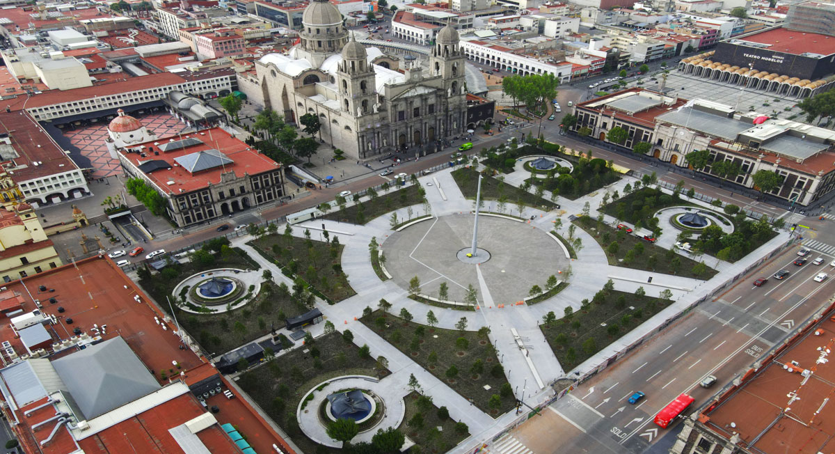 vista de la nueva Plaza de Los Mártires en agosto 2022