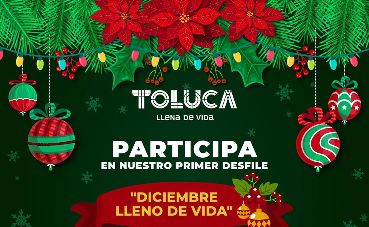 Cartel del desfile navideño en Toluca